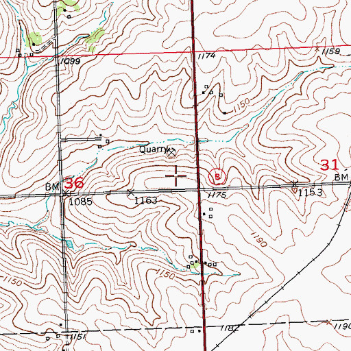 Topographic Map of WJTY-FM (Lancaster), WI