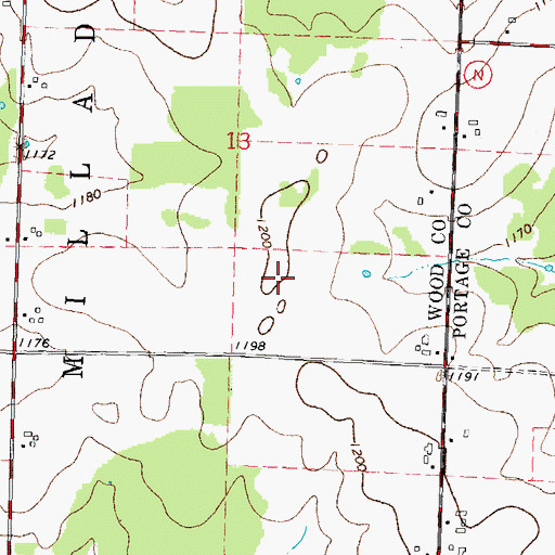 Topographic Map of WLJY-FM (Marshfield), WI