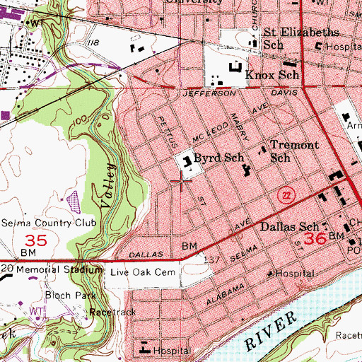 Topographic Map of Icehouse Historic District, AL