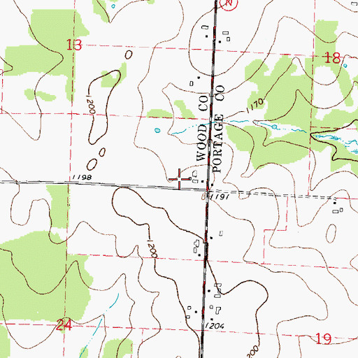 Topographic Map of WGNV-FM (Milladore), WI