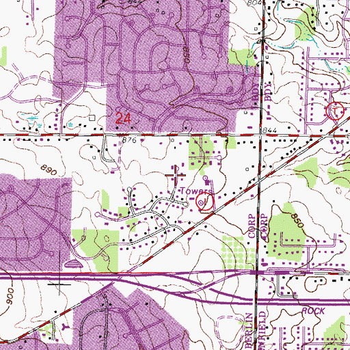 Topographic Map of WVCY-FM (Milwaukee), WI