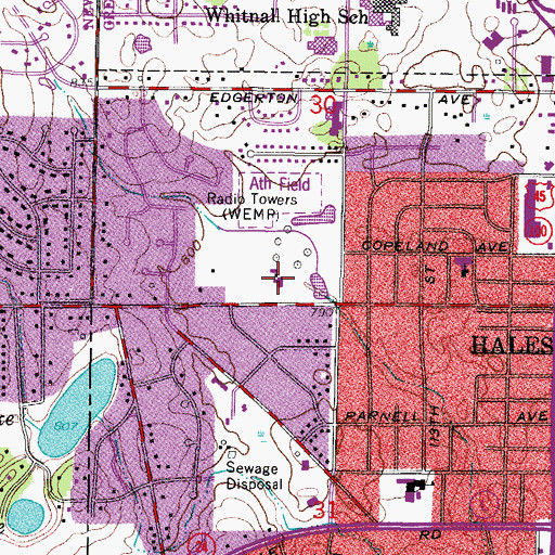 Topographic Map of WMYX-FM (Milwaukee), WI