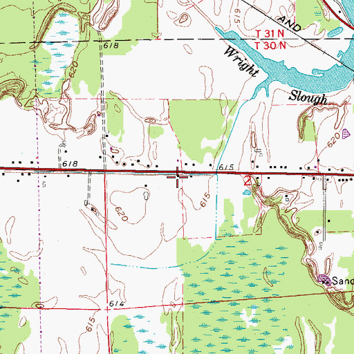 Topographic Map of WHYB-FM (Peshtigo), WI