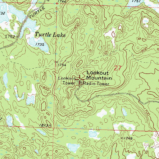 Topographic Map of WRHN-FM (Rhinelander), WI