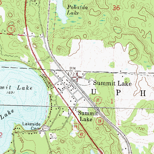 Topographic Map of WZTT-FM (Rhinelander), WI