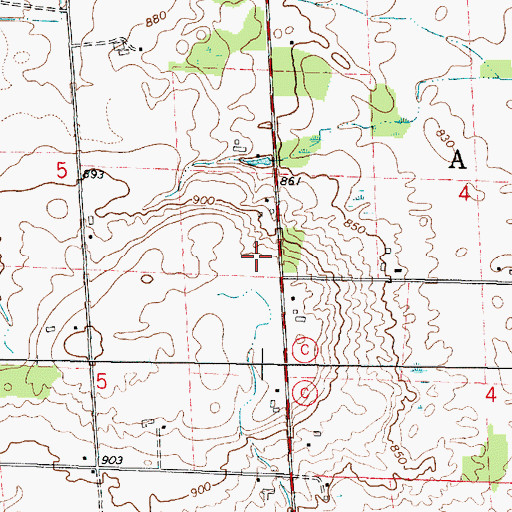 Topographic Map of WOWN-FM (Shawano), WI