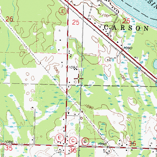 Topographic Map of WIGL-FM (Stevens Point), WI
