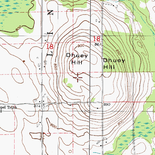Topographic Map of WHET-FM (Sturgeon Bay), WI