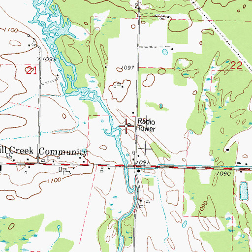 Topographic Map of WYTE-FM (Whiting), WI
