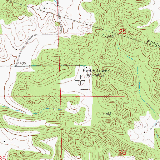 Topographic Map of WEUX-TV (Chippewa Falls), WI
