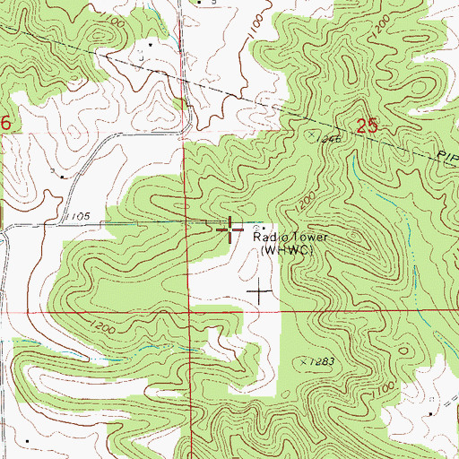 Topographic Map of WQOW-TV (Eau Claire), WI