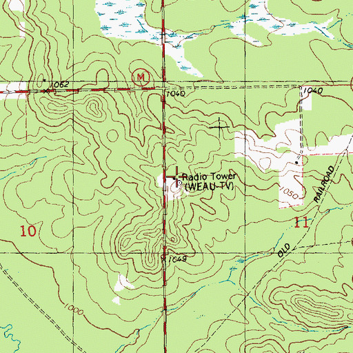Topographic Map of WEAU-TV (Eau Claire), WI