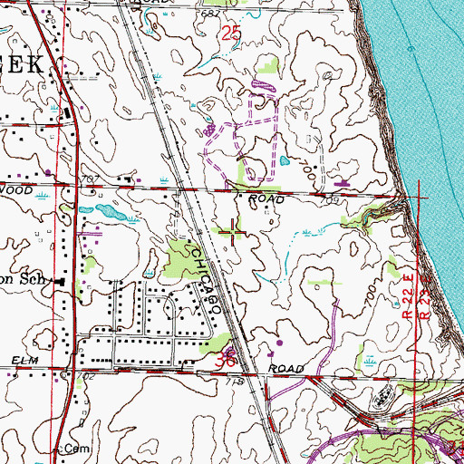 Topographic Map of WJJA-TV (Racine), WI