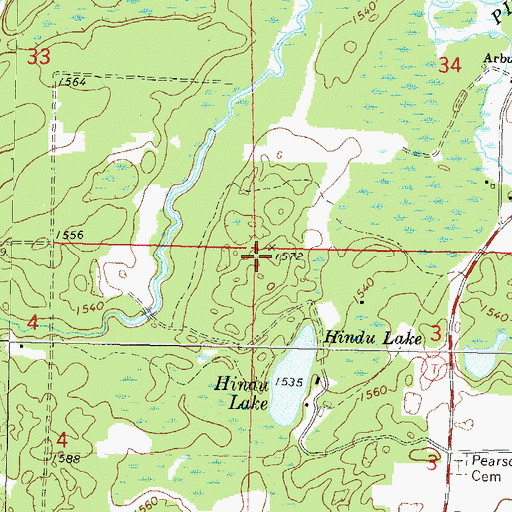 Topographic Map of Town of Ainsworth, WI