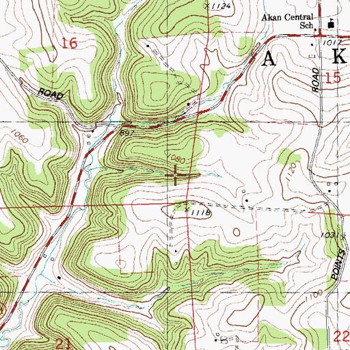 Topographic Map of Town of Akan, WI