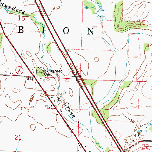 Topographic Map of Town of Albion, WI