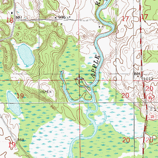 Topographic Map of Town of Alden, WI