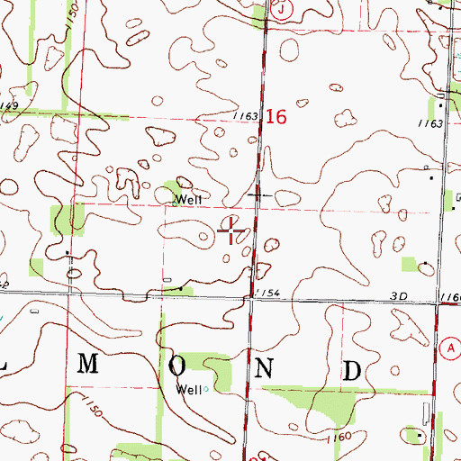 Topographic Map of Town of Almond, WI