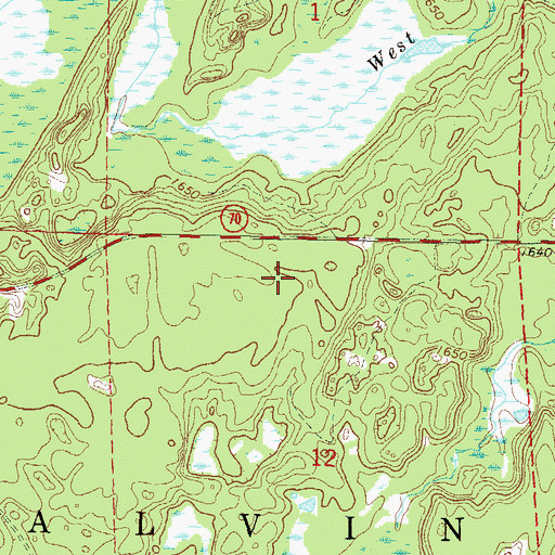 Topographic Map of Town of Alvin, WI