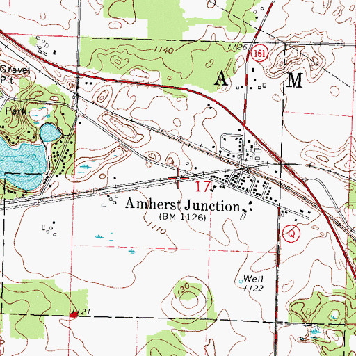 Topographic Map of Village of Amherst Junction, WI