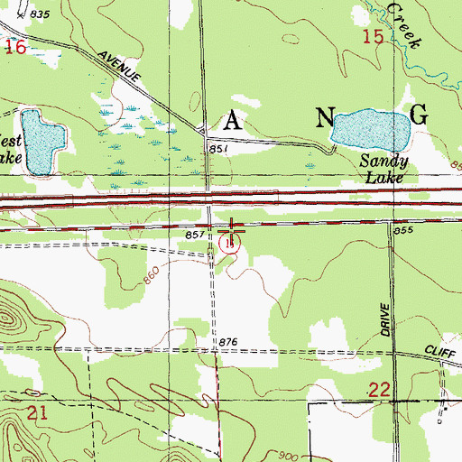 Topographic Map of Town of Angelo, WI