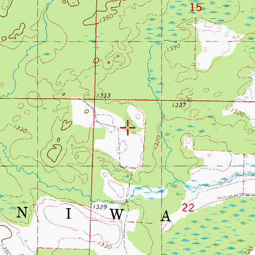 Topographic Map of Town of Aniwa, WI