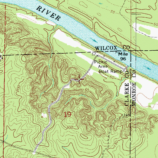 Topographic Map of Sakti Nakni Ontala, AL