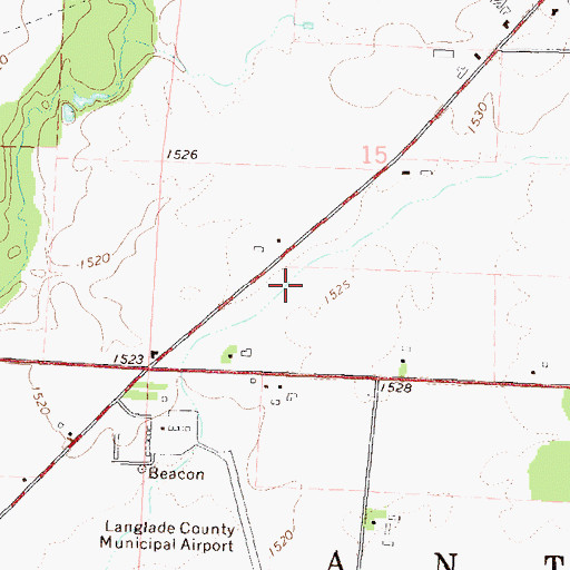 Topographic Map of Town of Antigo, WI