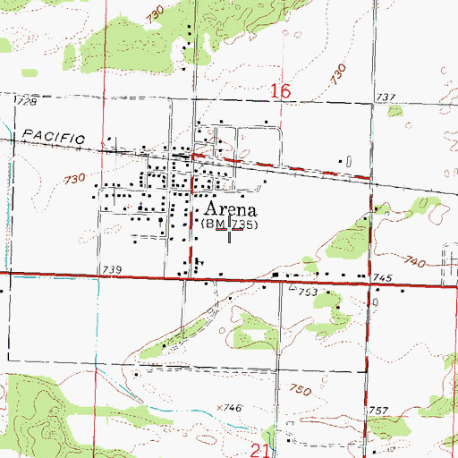 Topographic Map of Village of Arena, WI