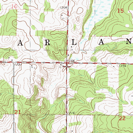 Topographic Map of Town of Arland, WI