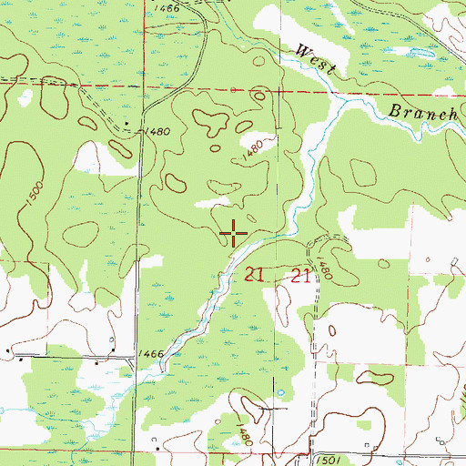 Topographic Map of Town of Armstrong Creek, WI