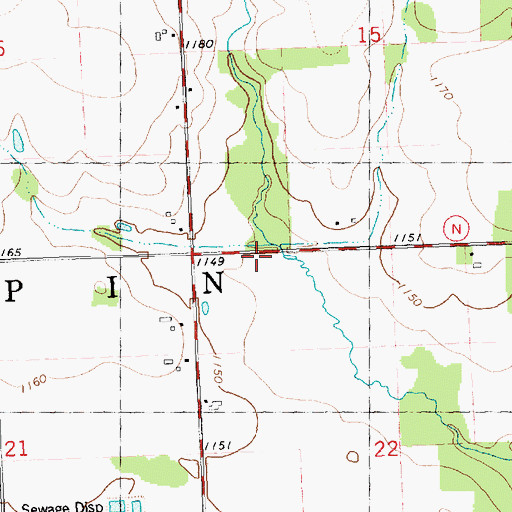 Topographic Map of Town of Arpin, WI