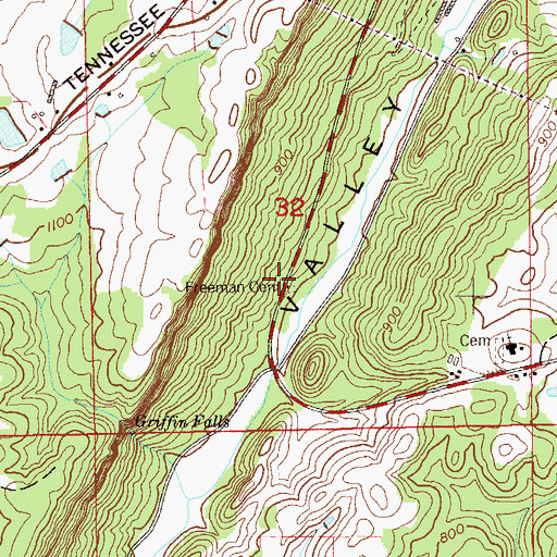 Topographic Map of Collinsville Church, AL