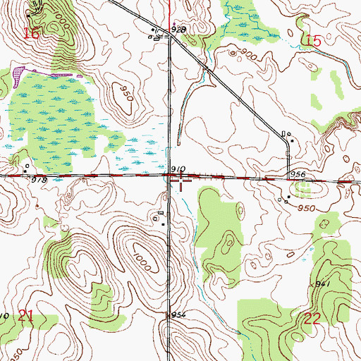 Topographic Map of Town of Ashippun, WI