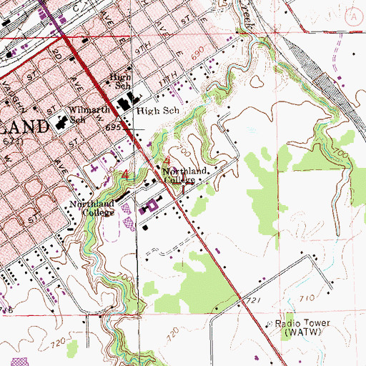 Topographic Map of City of Ashland, WI