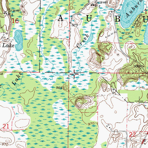 Topographic Map of Town of Auburn, WI