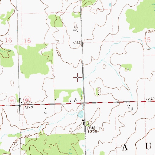 Topographic Map of Town of Aurora, WI
