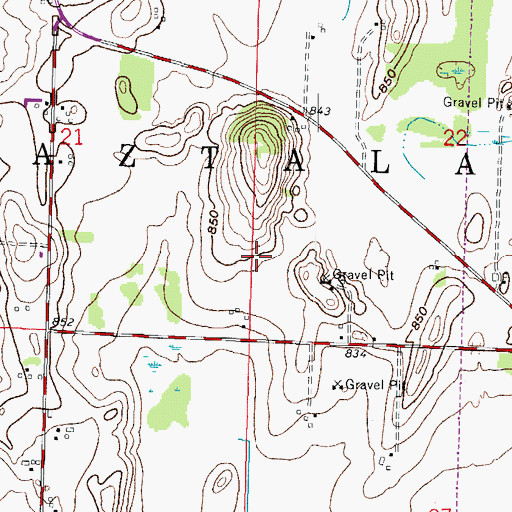 Topographic Map of Town of Aztalan, WI