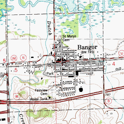 Topographic Map of Village of Bangor, WI