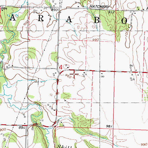 Topographic Map of Town of Baraboo, WI