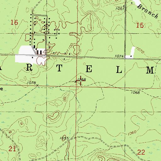 Topographic Map of Town of Bartelme, WI