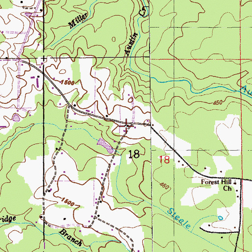Topographic Map of Fairview Church, AL