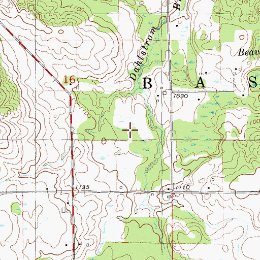 Topographic Map of Town of Bashaw, WI