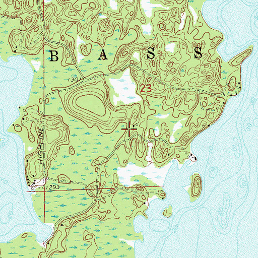 Topographic Map of Town of Bass Lake, WI
