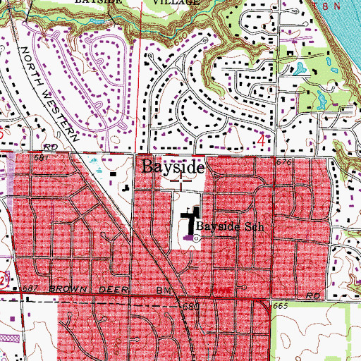 Topographic Map of Village of Bayside, WI