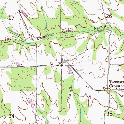Topographic Map of Fellowship Church, AL