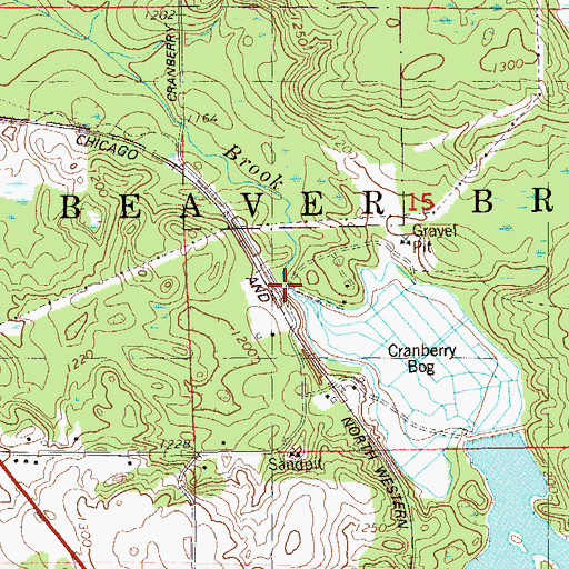Topographic Map of Town of Beaver Brook, WI