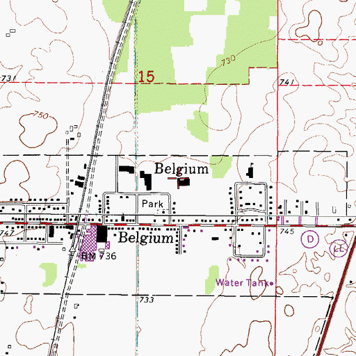 Topographic Map of Village of Belgium, WI
