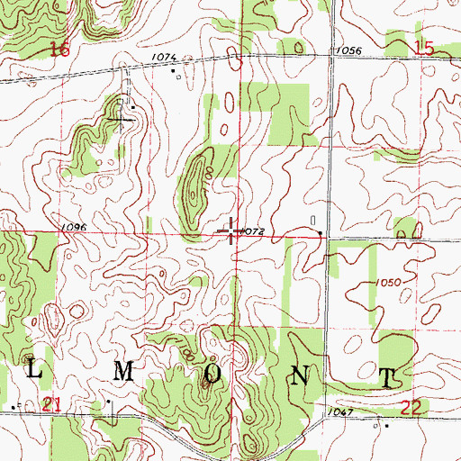 Topographic Map of Town of Belmont, WI