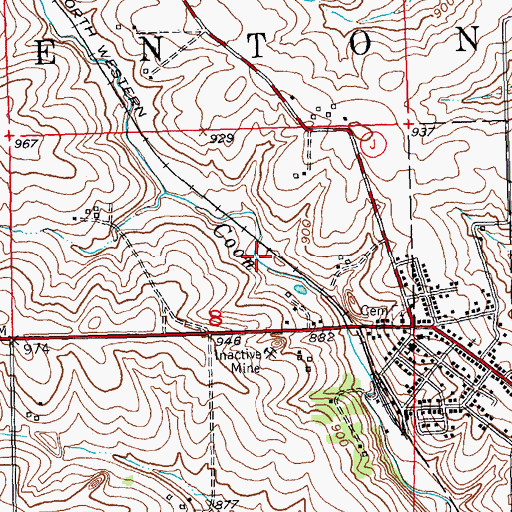 Topographic Map of Town of Benton, WI
